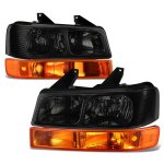 2010 Chevy Express Van Black Smoked Headlights Amber Signal Lights