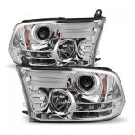 Dodge Ram 2009-2018 Clear Halo Projector Headlights with LED DRL