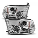 Dodge Ram 2009-2018 Clear Halo Projector Headlights with LED DRL Dodge Ram 2009-2018 Clear Halo Projector Headlights with LED DRL
