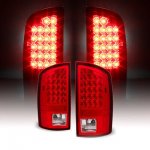 Dodge Ram 2007-2008 Red Clear LED Tail Lights