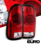 2001 Ford F350 Super Duty Red and Clear Tail Lights