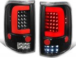 2008 Ford F150 Black Red C-Tube LED Tail Lights