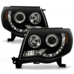 Toyota Tacoma 2005-2011 Black Smoked CCFL Halo Projector Headlights LED