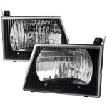 Ford Econoline Van 1992-2007 Black Headlights