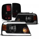 2006 Ford F150 Black Smoked DRL Headlights LED Tail Lights