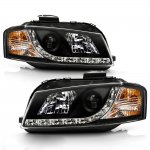 Audi A3 2006-2008 Black Projector Headlights with LED Daytime Running Lights