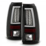 Chevy Silverado 1999-2002 Black LED Tail Lights White Tube