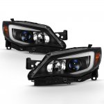 Subaru WRX 2008-2014 Black Projector Headlights LED DRL Switchback Signals