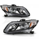 Honda Civic 2012-2015 Black Euro Headlights