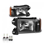 Ford F250 1987-1991 Black LED Headlight Bulbs Set Complete Kit
