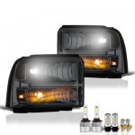2005 Ford F250 Super Duty Smoked LED Headlight Bulbs Set Complete Kit 2005 Ford F250 Super Duty Smoked LED Headlight Bulbs Set Complete Kit