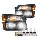 2003 Chevy Avalanche Body Cladding Black Headlights LED Bulbs Complete Kit