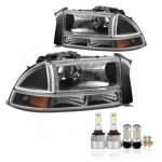 Dodge Durango 1998-2003 Black LED Headlight Bulbs Set Complete Kit Dodge Durango 1998-2003 Black LED Headlight Bulbs Set Complete Kit