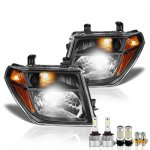 Nissan Frontier 2005-2008 Black LED Headlight Bulbs Set Complete Kit