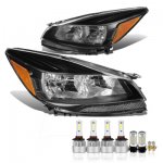Ford Escape 2013-2016 Black LED Headlight Bulbs Set Complete Kit