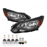 Ford Focus 2012-2014 Black LED Headlight Bulbs Set Complete Kit