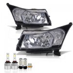 Chevy Cruze 2011-2015 Black LED Headlight Bulbs Set Complete Kit Chevy Cruze 2011-2015 Black LED Headlight Bulbs Set Complete Kit
