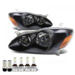 Toyota Corolla 2003-2008 Black LED Headlight Bulbs Set Complete Kit