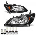 Honda Civic 2004-2005 Black LED Headlight Bulbs Set Complete Kit