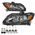 Honda Civic 2012-2015 Black LED Headlight Bulbs Set Complete Kit