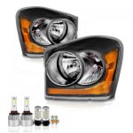 Dodge Durango 2004-2006 Black LED Headlight Bulbs Set Complete Kit Dodge Durango 2004-2006 Black LED Headlight Bulbs Set Complete Kit