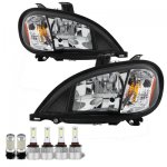 Freightliner Columbia 2005-2017 Black LED Headlight Bulbs Set Complete Kit