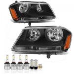 Dodge Avenger 2008-2014 Black LED Headlight Bulbs Set Complete Kit