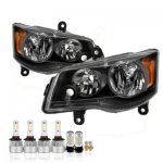 Chrysler Town and Country 2008-2016 Black LED Headlight Bulbs Set Complete Kit