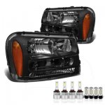 Chevy TrailBlazer 2002-2009 Black LED Headlight Bulbs Complete Kit
