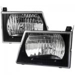 Ford E150 1992-2007 Black Headlights