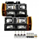 GMC Sierra 1994-1998 Black Headlights LED Bulbs Complete Kit