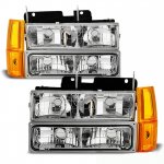 GMC Sierra 3500 1994-2000 Chrome Euro Headlights and Bumper Lights