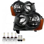 Jeep Grand Cherokee 2008-2010 Black LED Headlight Bulbs Complete Kit