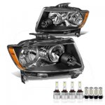 Jeep Compass 2011-2017 Black LED Headlight Bulbs Set Complete Kit