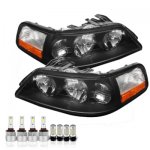 Lincoln Town Car 2005-2011 Black LED Headlight Bulbs Complete Kit