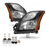 Nissan Sentra 2010-2012 Black LED Headlight Bulbs Set Complete Kit