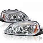 Honda Civic 1999-2000 Clear Dual Halo Projector Headlights with LED