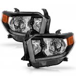 Toyota Tundra 2014-2017 Black Euro Headlights with DRL