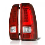GMC Sierra 2500HD 2001-2006 Tube LED Tail Lights Red