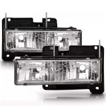 1998 Chevy Suburban Clear Glass Euro Headlights