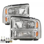 Ford F450 Super Duty 1999-2004 Chrome Conversion Headlight LED Bulbs Complete Kit