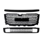 GMC Sierra 2500HD 2011-2014 Black Front Grill Lower Bumper Grille and Hood Molding Trim