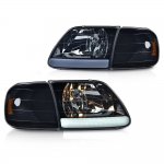 Ford Expedition 1997-2002 Black Smoked Euro Headlights and Corner Lights Ford Expedition 1997-2002 Black Smoked Euro Headlights and Corner Lights