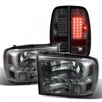 Ford F350 1999-2004 Smoked Headlights and LED Tail Lights Ford F350 1999-2004 Smoked Headlights and LED Tail Lights