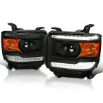 GMC Sierra 2014-2015 Black Projector Headlights