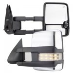 Chevy 2500 Pickup 1988-1998 Chrome Power Towing Mirrors Clear LED Lights
