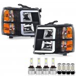 Chevy Silverado 3500HD 2007-2014 Back LED DRL Headlights Tube LED Bulbs Complete Kit