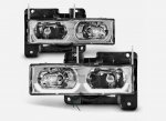 Chevy 1500 Pickup 1988-1998 Clear Headlights U-shaped LED DRL Chevy 1500 Pickup 1988-1998 Clear Headlights U-shaped LED DRL