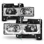 1989 Chevy 3500 Pickup Clear Headlights U-shaped LED DRL 1989 Chevy 3500 Pickup Clear Headlights U-shaped LED DRL