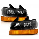 Chevy Express 2003-2026 Black Euro Headlights Amber Signal Lights